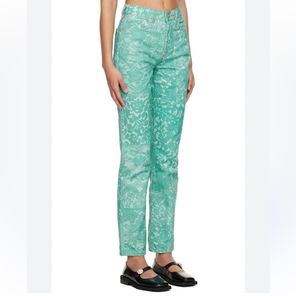 New! GANNI Jeans Swigy Lace Denim Size 27